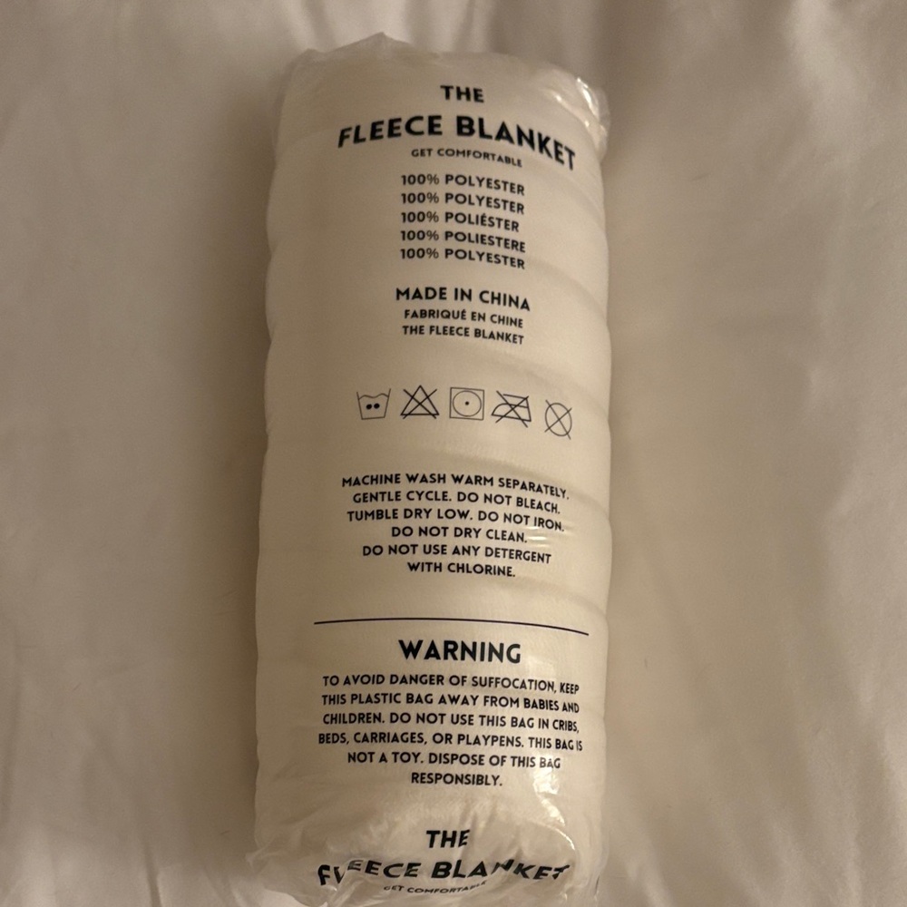 White fleece super soft sofa throw